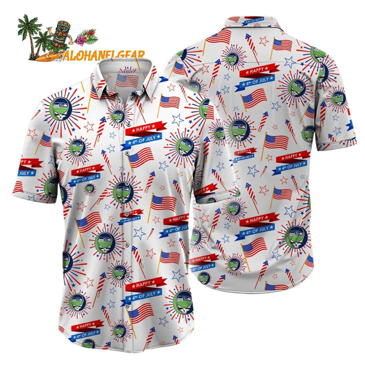 Seattle Seahawks Grateful Dead Hawaiian Shirt 1
