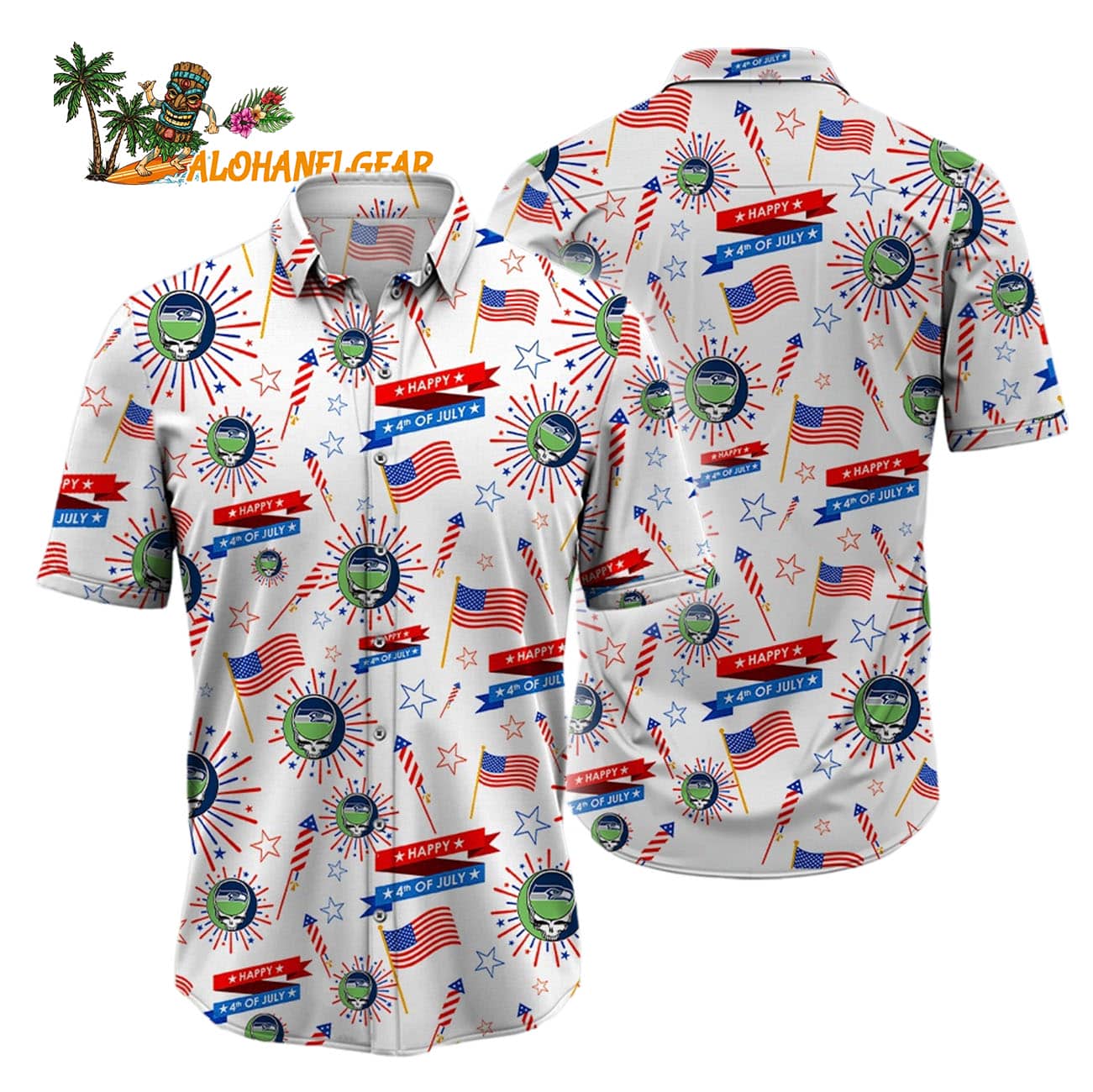 Seattle Seahawks Grateful Dead Hawaiian Shirt Seattle Seahawks Grateful Dead Hawaiian Shirt
