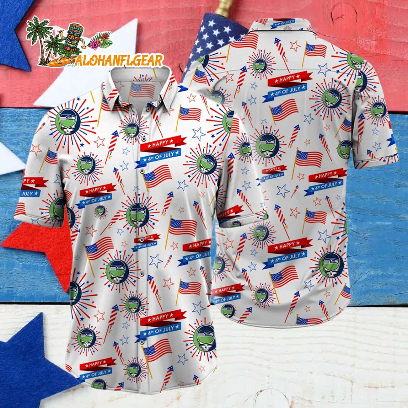 Seattle Seahawks Grateful Dead Hawaiian Shirt Seattle Seahawks Grateful Dead Hawaiian Shirt