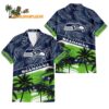 Seattle Seahawks Palm Tree Tropical Trendy Football Custom Name Hawaiian Shirt 1