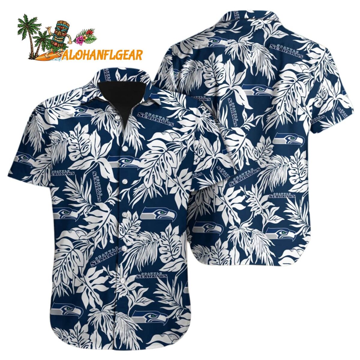Seattle Seahawks Tropical Leafs Design Hawaiian Shirt 1