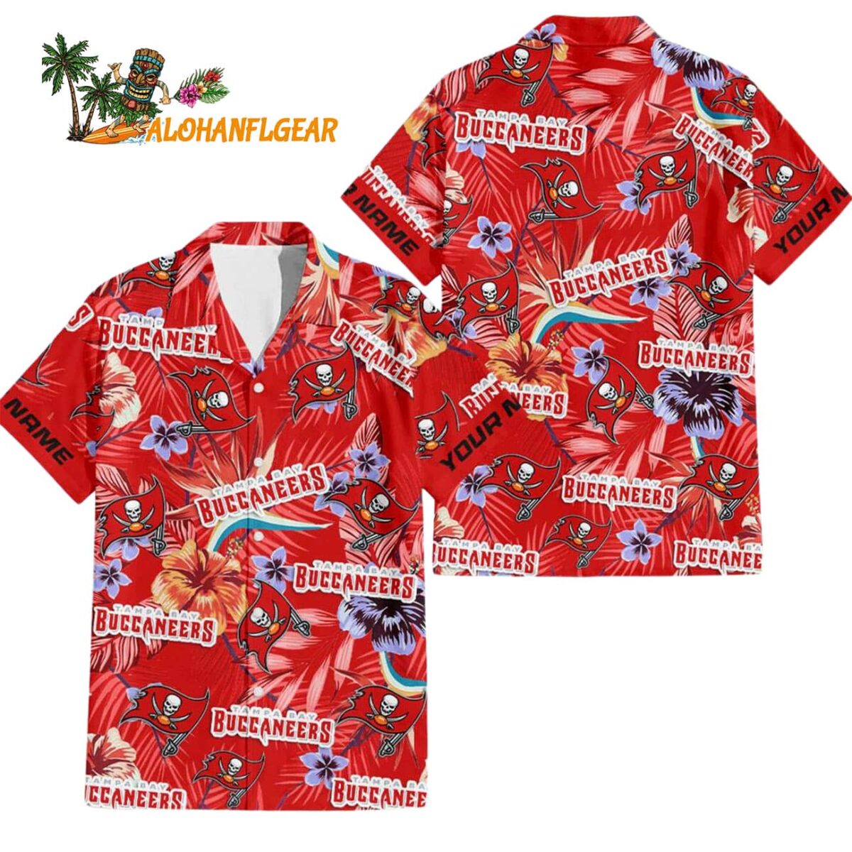 Tampa Bay Buccaneers Football Team Flower Summer Design Custom Name Hawaiian Shirt 1