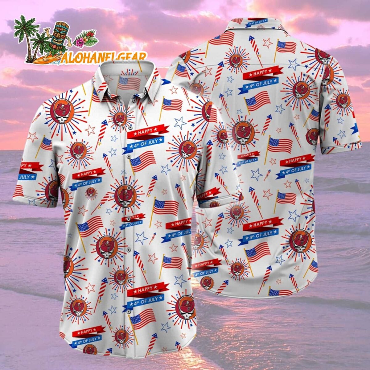 Tampa Bay Buccaneers Grateful Dead Hawaiian Shirt 1 Tampa Bay Buccaneers Grateful Dead Hawaiian Shirt 2