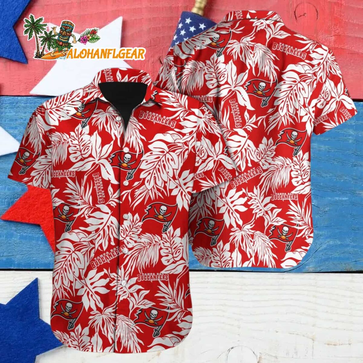 Tampa Bay Buccaneers Tropical Leafs Design Hawaiian Shirt 4 Tampa Bay Buccaneers Tropical Leafs Design Hawaiian Shirt 4