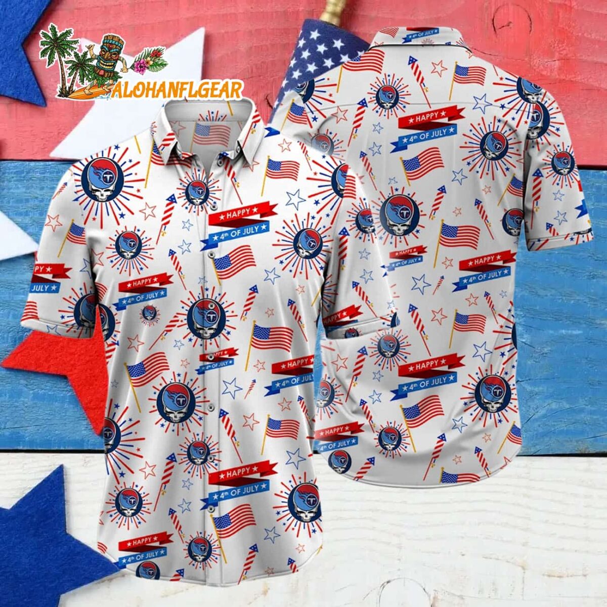 Tennessee Titans Grateful Dead Hawaiian Shirt 4
