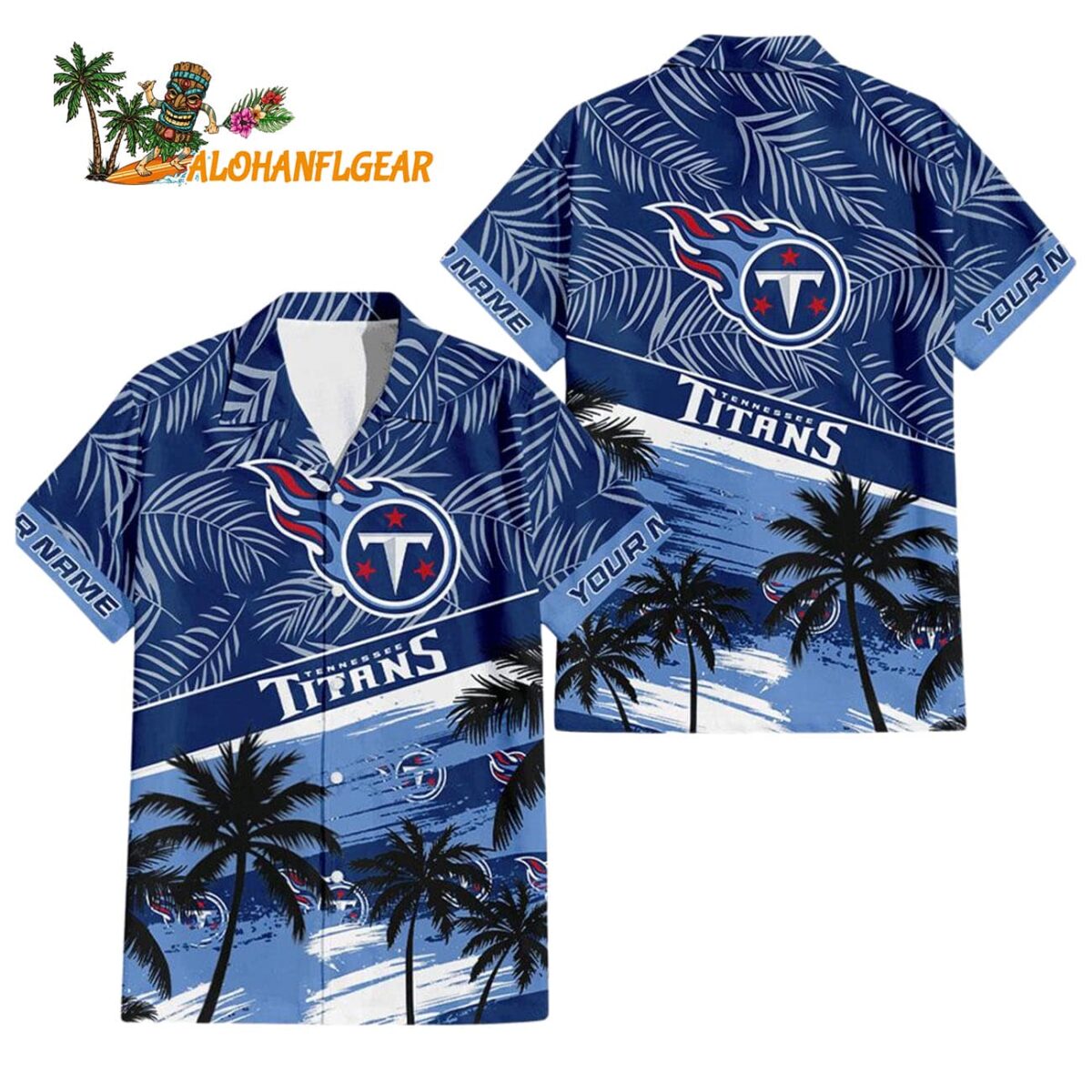 Tennessee Titans Palm Tree Tropical Trendy Football Custom Name Hawaiian Shirt 1