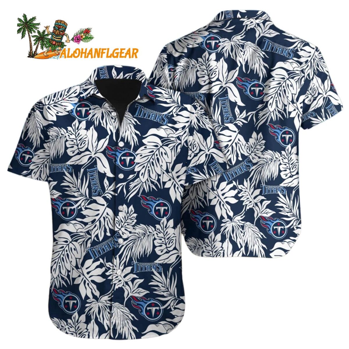 Tennessee Titans Tropical Leafs Design Hawaiian Shirt 1