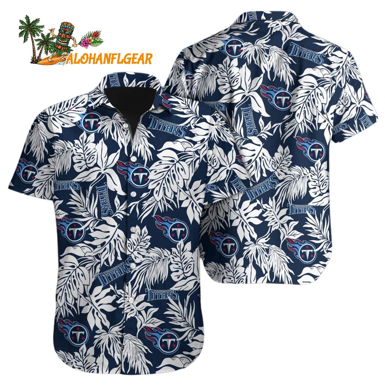 Tennessee Titans Tropical Leafs Design Hawaiian Shirt Tennessee Titans Tropical Leafs Design Hawaiian Shirt