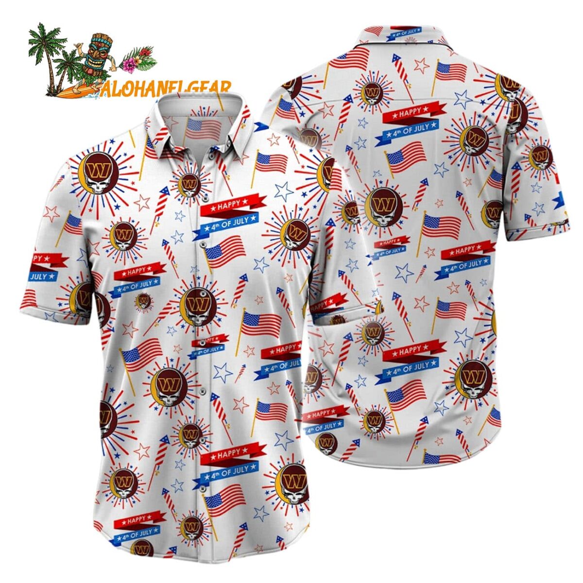 Washington Commanders Grateful Dead Hawaiian Shirt 1