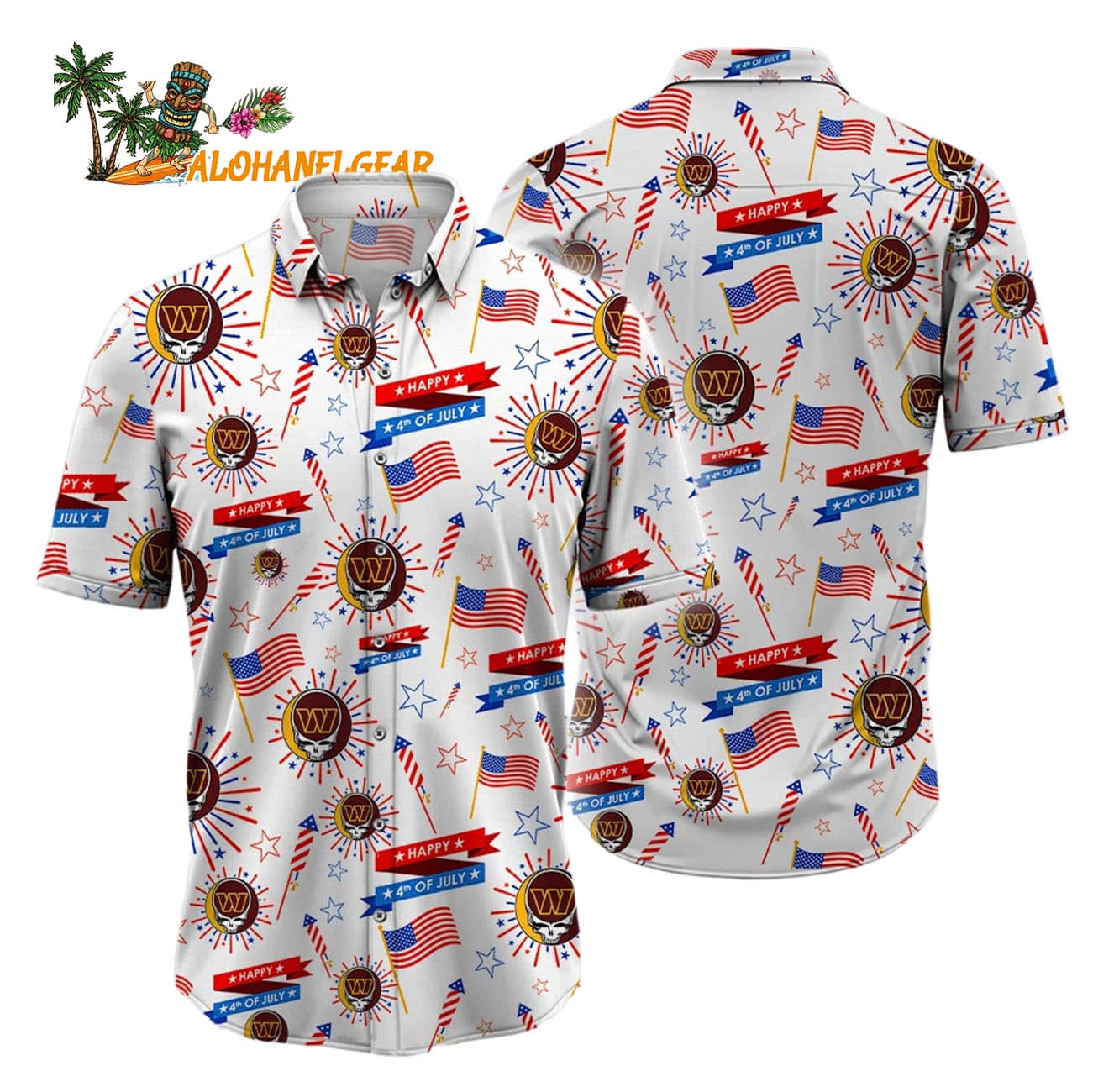 Washington Commanders Grateful Dead Hawaiian Shirt Washington Commanders Grateful Dead Hawaiian Shirt