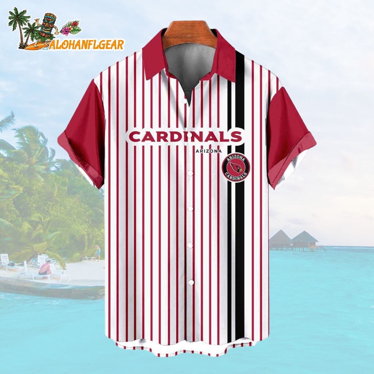 Arizona CardinalsClassic Retro Mascot Line Summer Beach Hawaiian Shirt 1