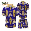 Baltimore Ravens Flower Pattern Hawaiian Shirt And Shorts Football Summer Hawaiian Set 1