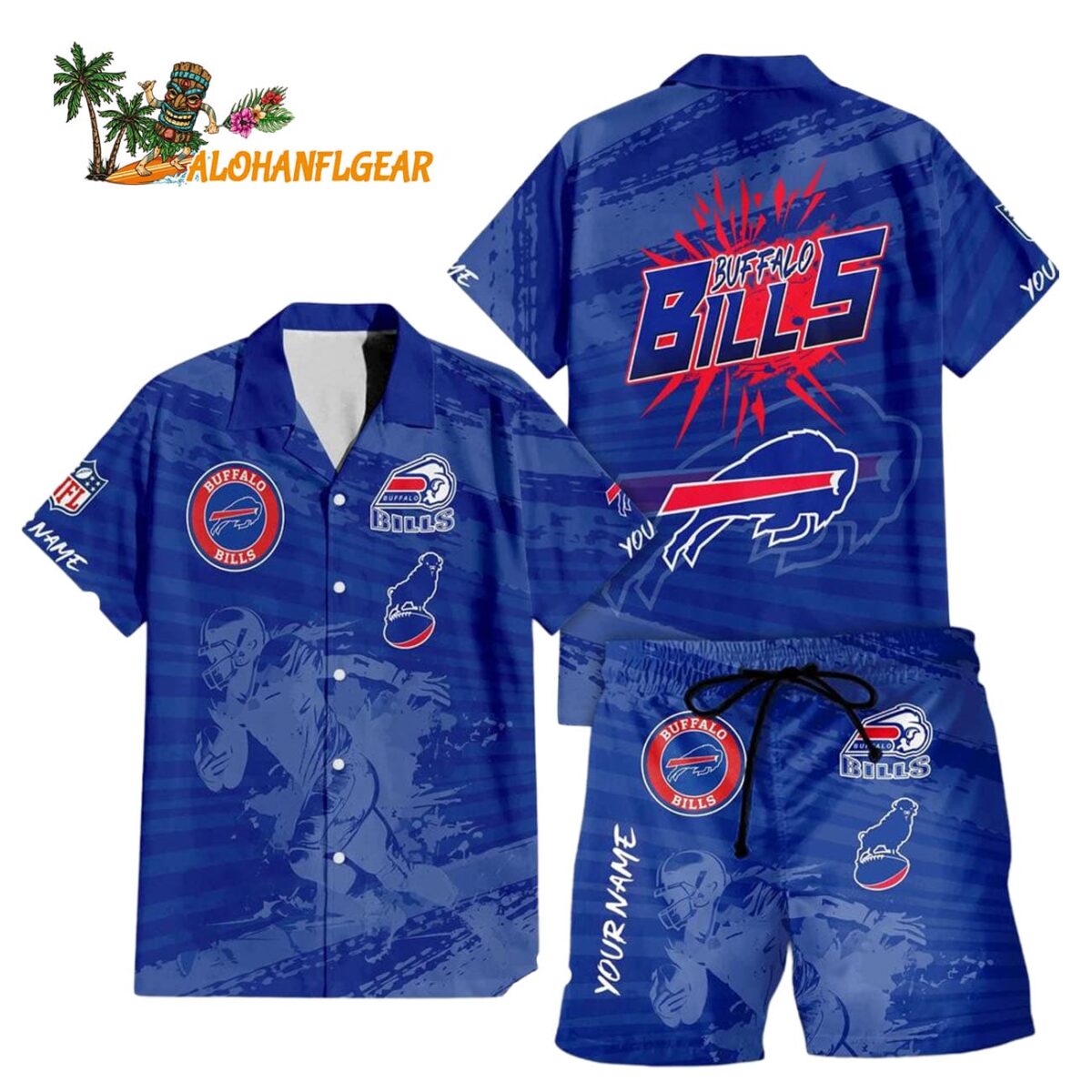 Buffalo Bills Combo Hawaiian Shirt And Shorts Football Summer Beach Hawaiian Sets 1