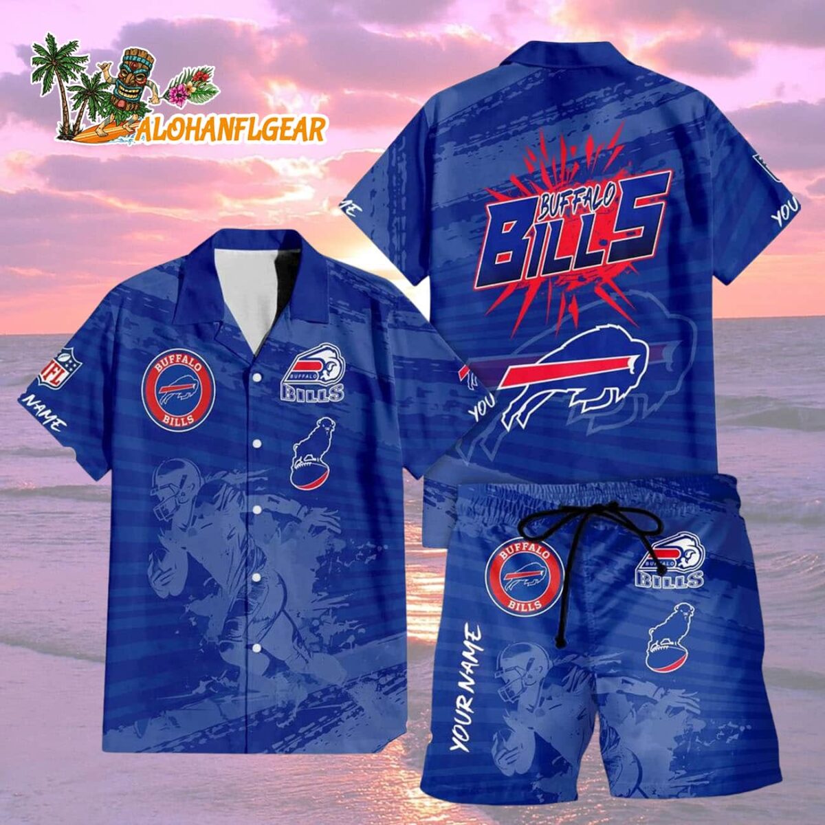 Buffalo Bills Combo Hawaiian Shirt And Shorts Football Summer Beach Hawaiian Sets 2