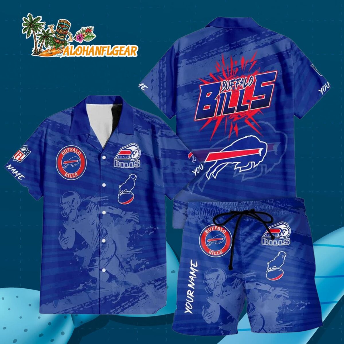 Buffalo Bills Combo Hawaiian Shirt And Shorts Football Summer Beach Hawaiian Sets 3