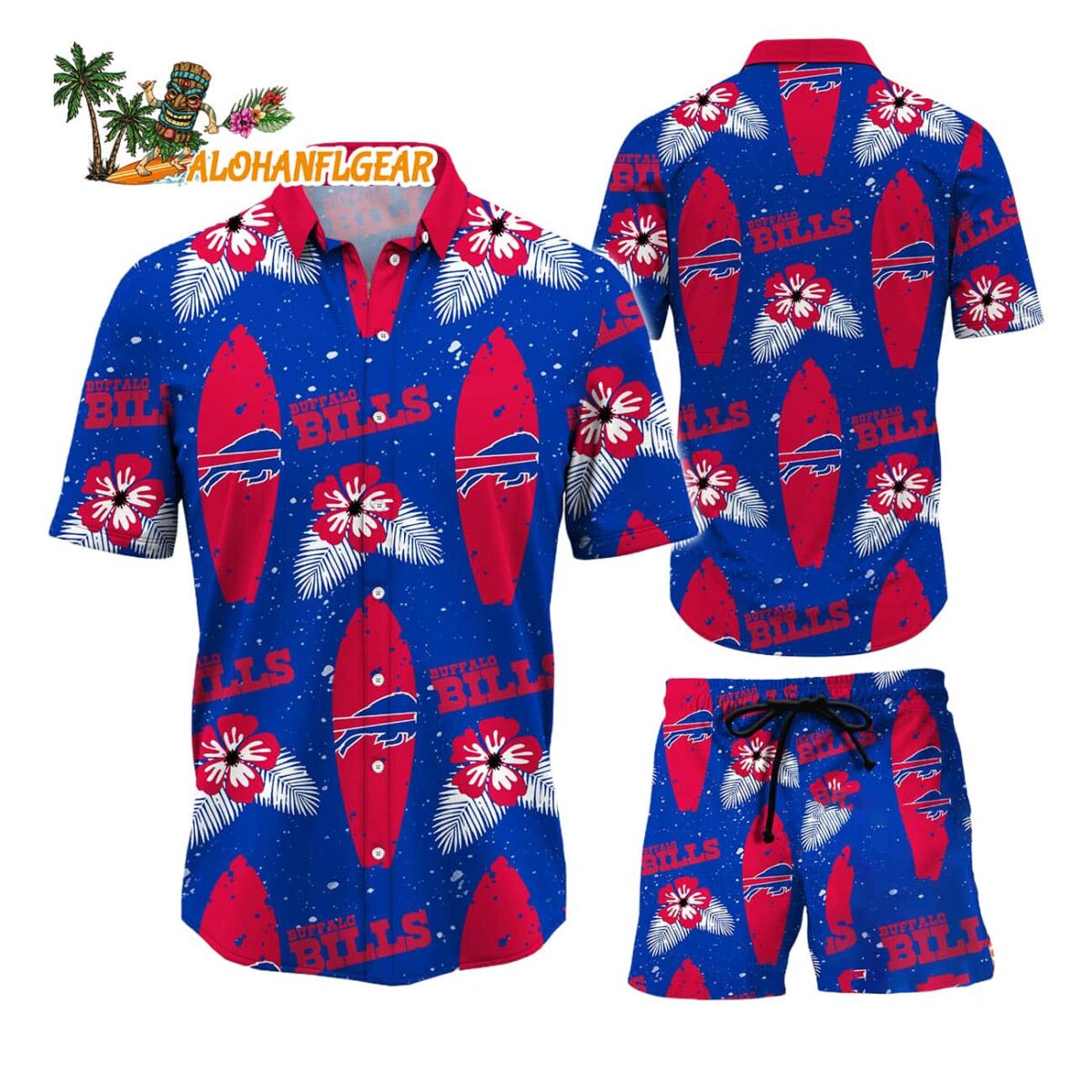 Buffalo Bills Flower Pattern Hawaiian Shirt And Shorts Football Summer Hawaiian Set 1