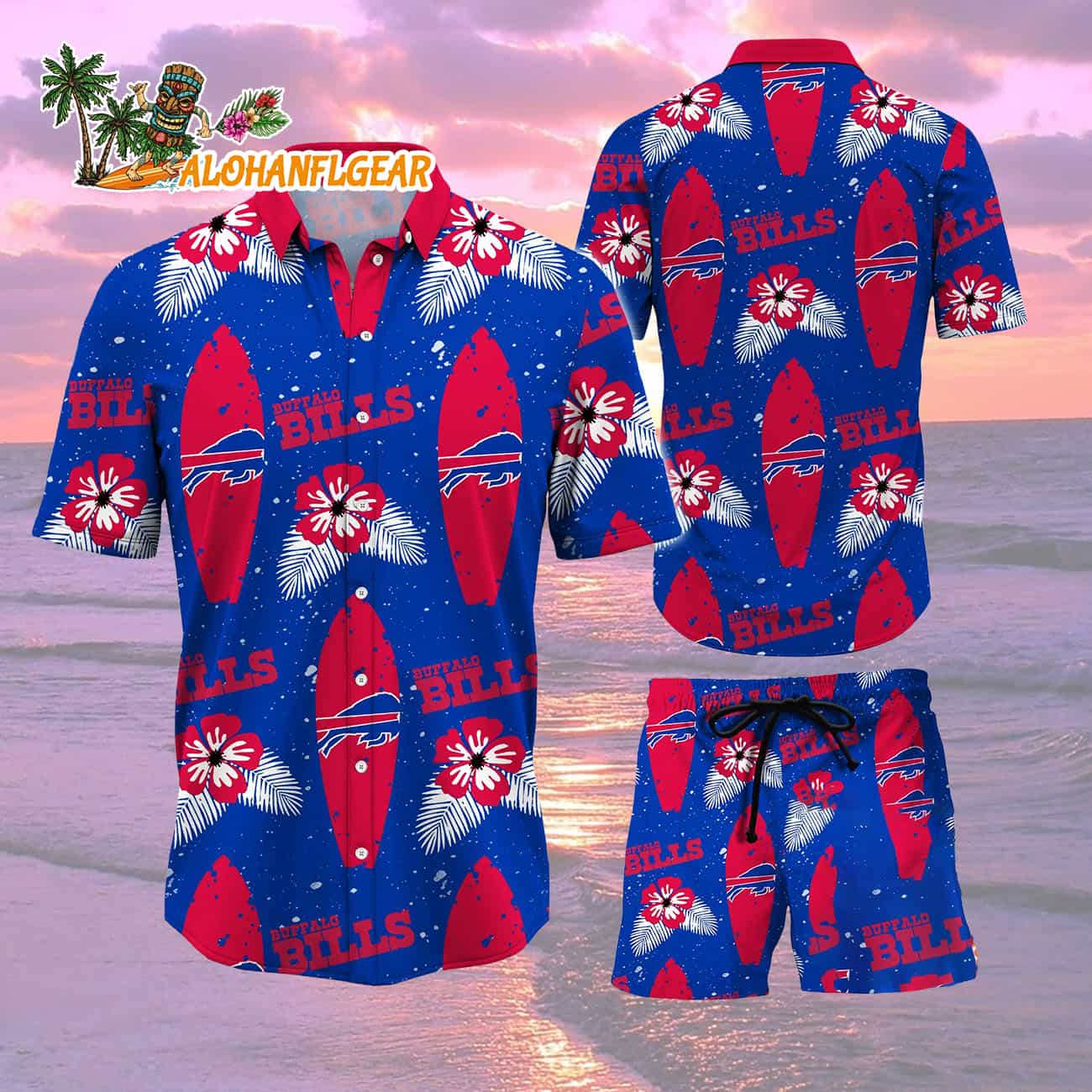 Buffalo Bills Flower Pattern Hawaiian Shirt And Shorts Buffalo Bills Flower Pattern Hawaiian Shirt And Shorts