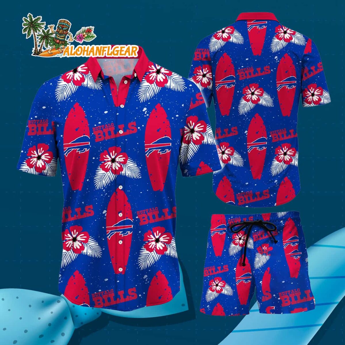 Buffalo Bills Flower Pattern Hawaiian Shirt And Shorts Football Summer Hawaiian Set 3