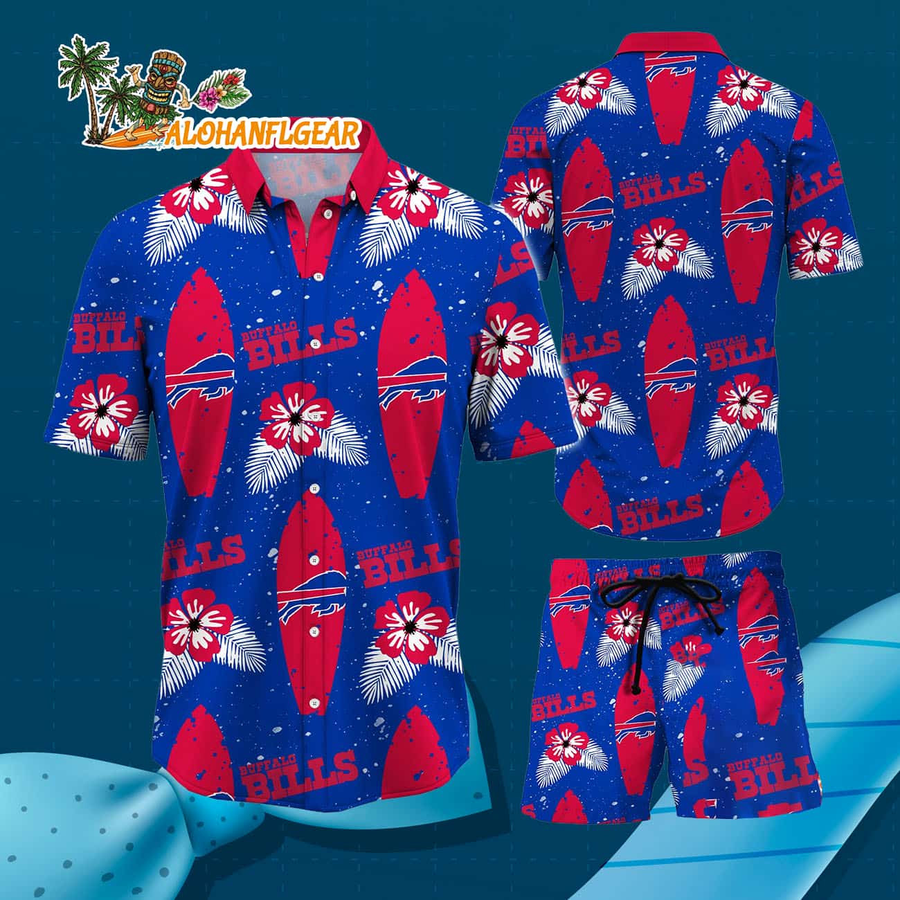 Buffalo Bills Flower Pattern Hawaiian Shirt And Shorts Buffalo Bills Flower Pattern Hawaiian Shirt And Shorts