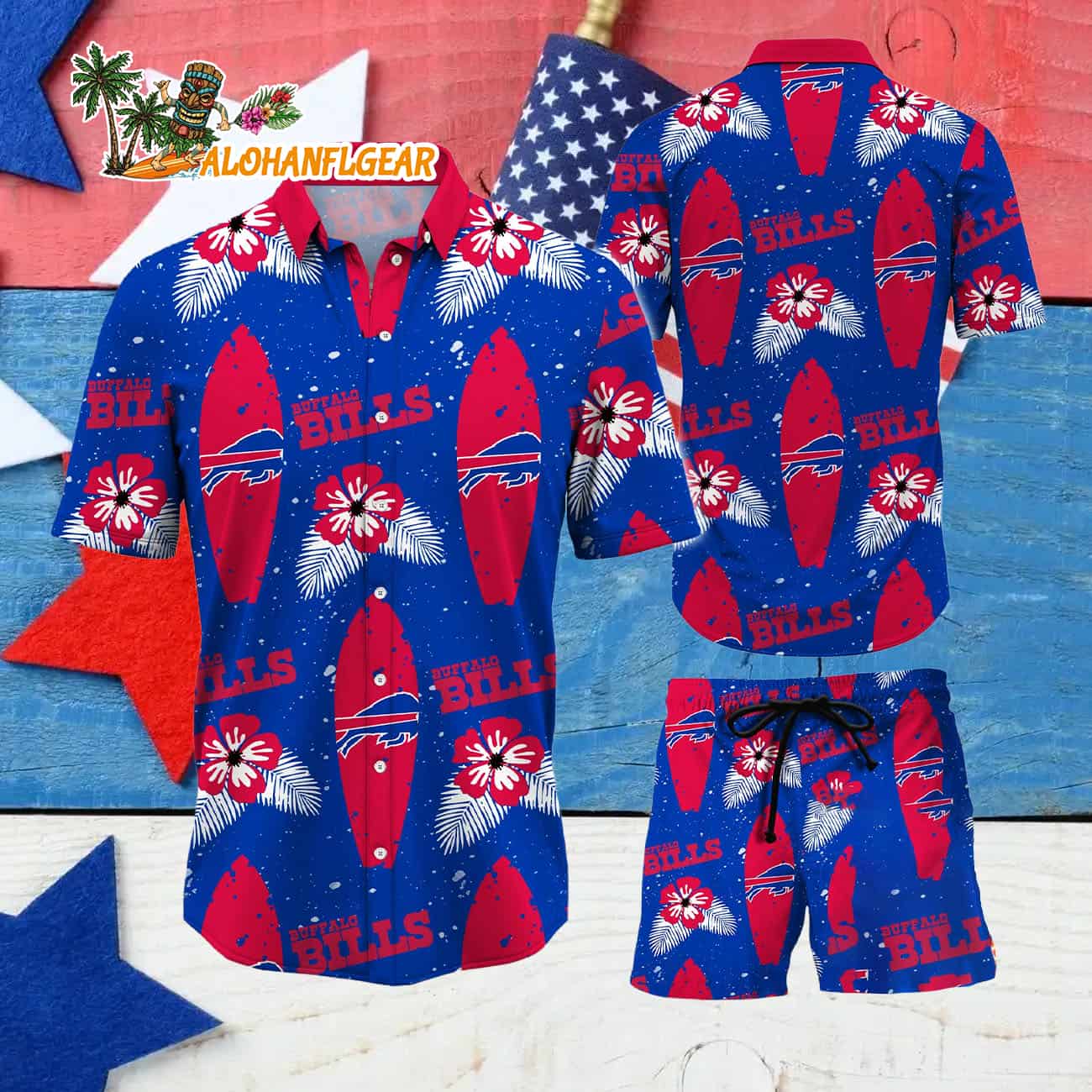 Buffalo Bills Flower Pattern Hawaiian Shirt And Shorts Buffalo Bills Flower Pattern Hawaiian Shirt And Shorts