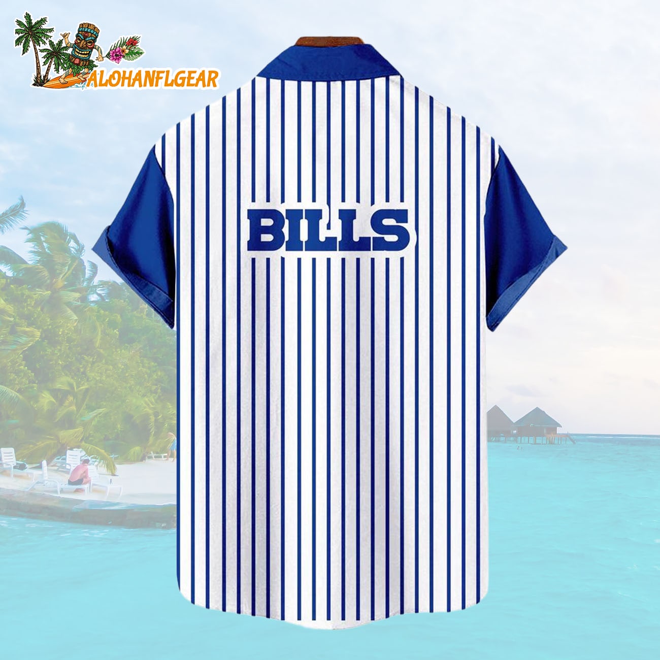Buffalo BillsClassic Retro Mascot Line Summer Beach Hawaiian Shirt Buffalo BillsClassic Retro Mascot Line Summer Beach Hawaiian Shirt