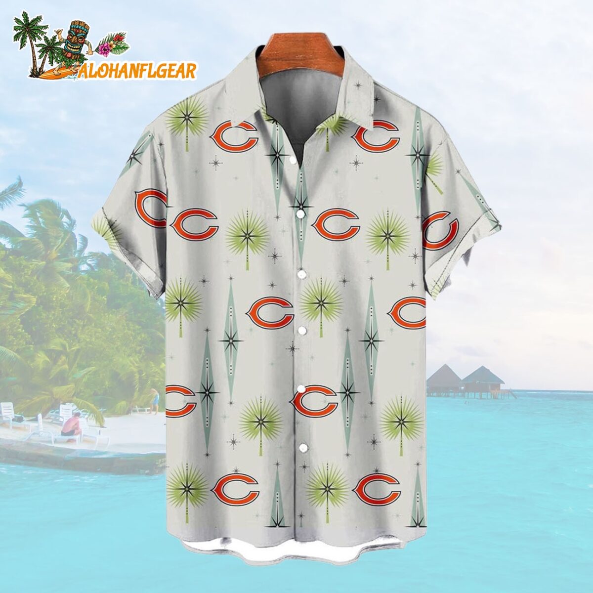 Chicago Bears Football Team Logo Funny Aloha Hawaiian Shirt 1