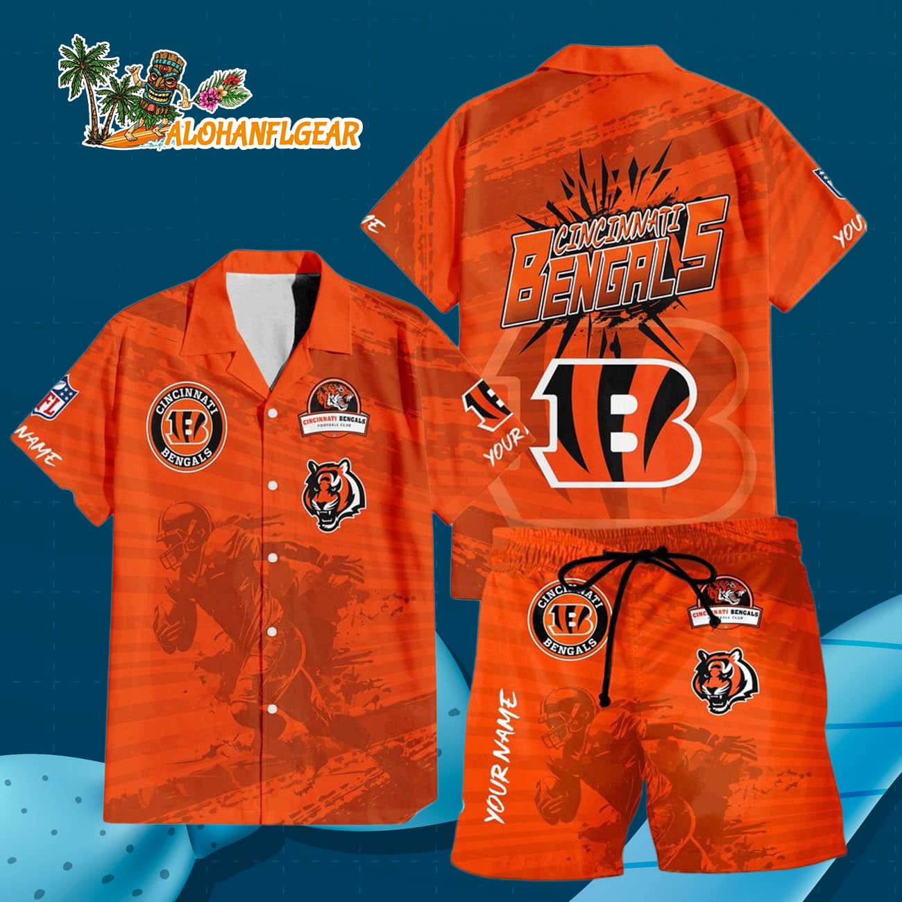 Cincinnati Bengals Combo Hawaiian Shirt And Shorts Cincinnati Bengals Combo Hawaiian Shirt And Shorts