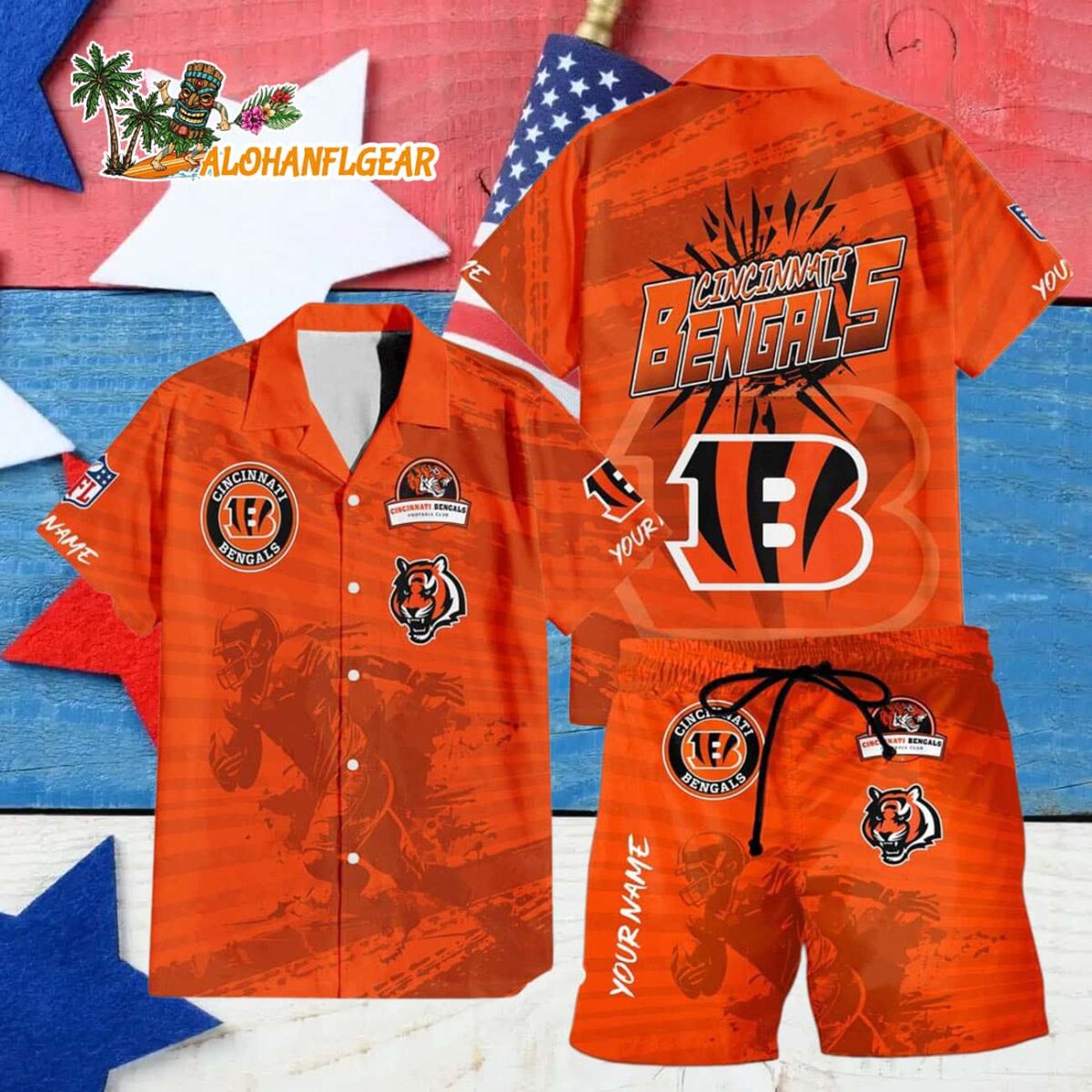 Cincinnati Bengals Combo Hawaiian Shirt And Shorts Football Summer Beach Hawaiian Sets 4