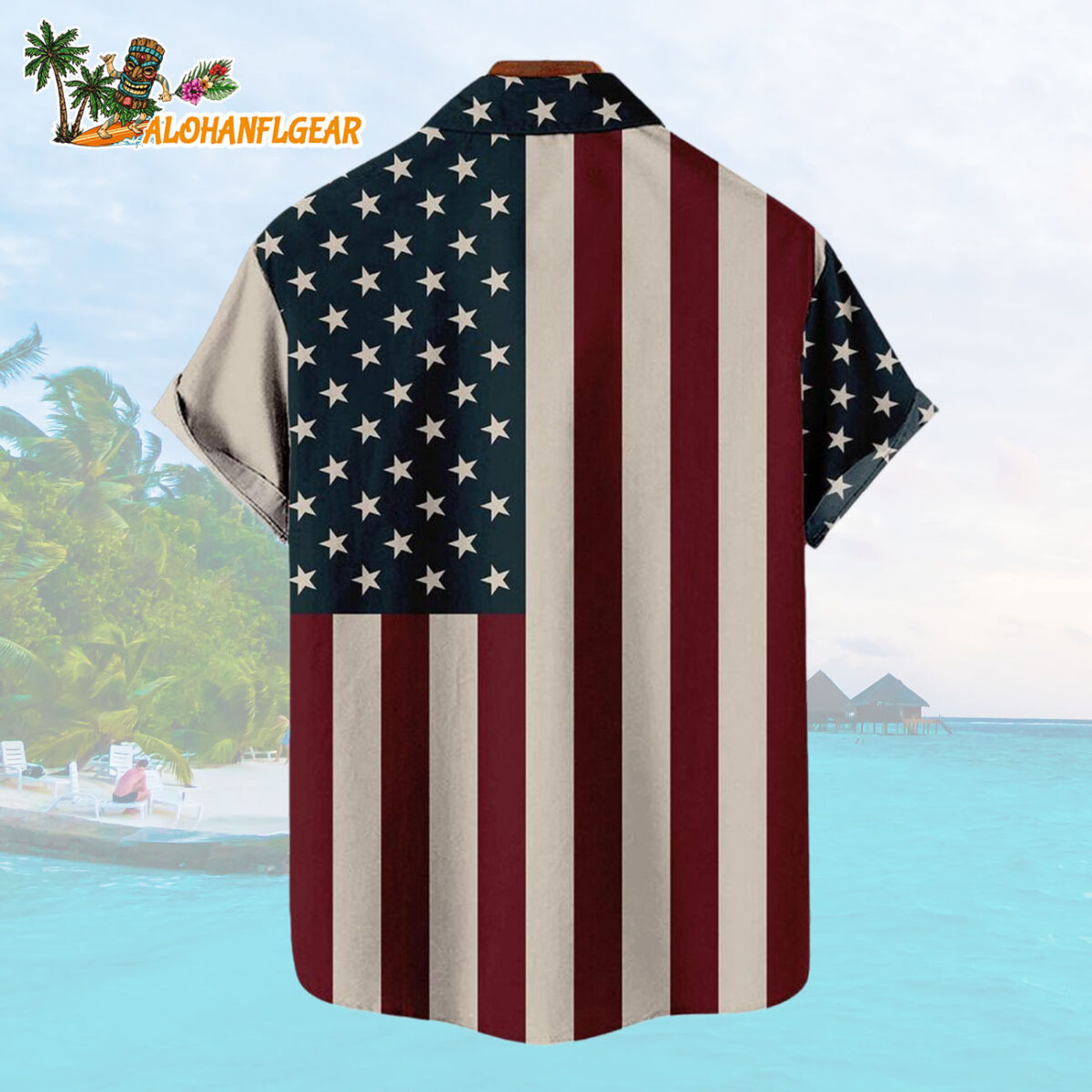 Cleveland Browns American Flag Summer Button Hawaiian Shirt 1 Cleveland Browns American Flag Summer Button Hawaiian Shirt 2