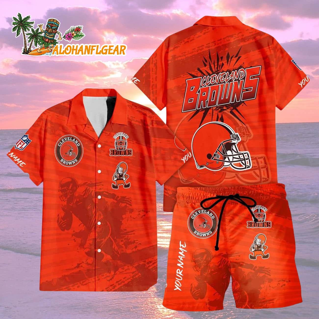 Cleveland Browns Combo Hawaiian Shirt And Shorts Cleveland Browns Combo Hawaiian Shirt And Shorts