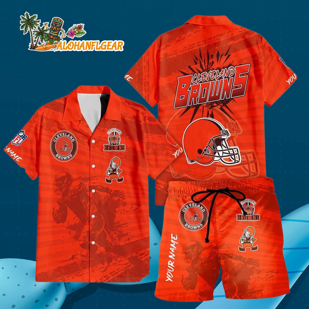 Cleveland Browns Combo Hawaiian Shirt And Shorts Cleveland Browns Combo Hawaiian Shirt And Shorts