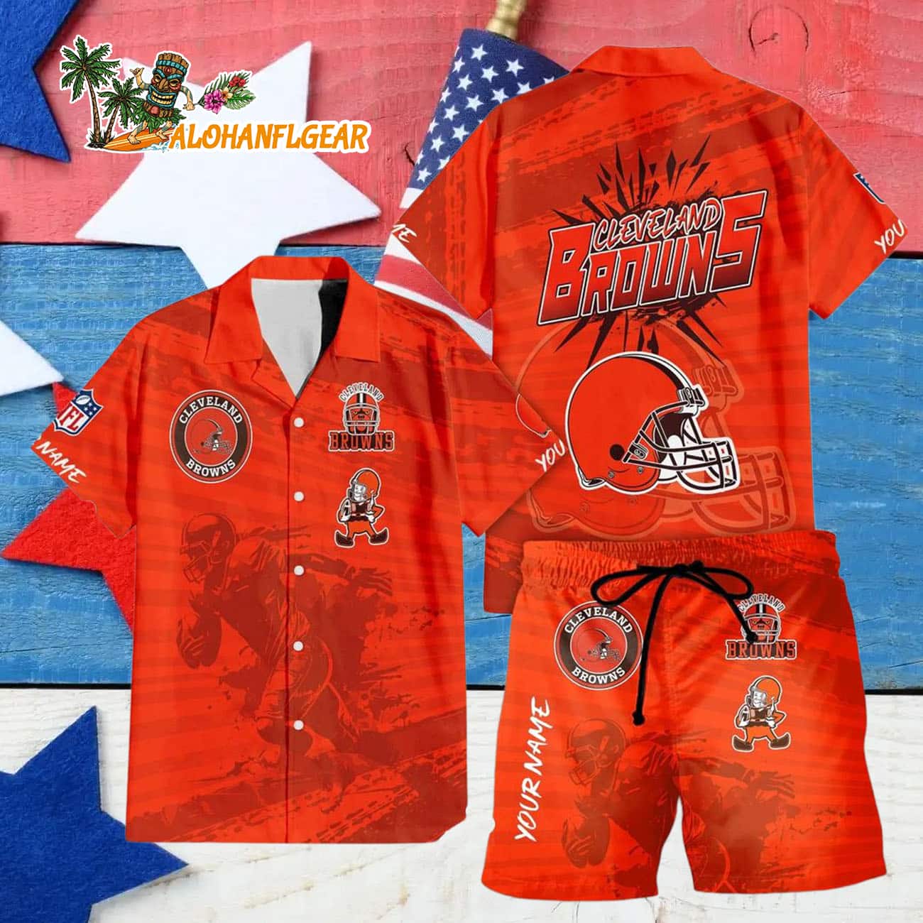 Cleveland Browns Combo Hawaiian Shirt And Shorts Cleveland Browns Combo Hawaiian Shirt And Shorts