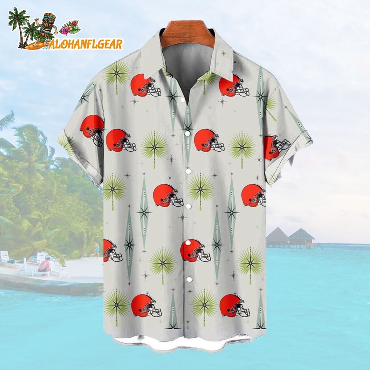 Cleveland Browns Football Team Logo Funny Aloha Hawaiian Shirt 1