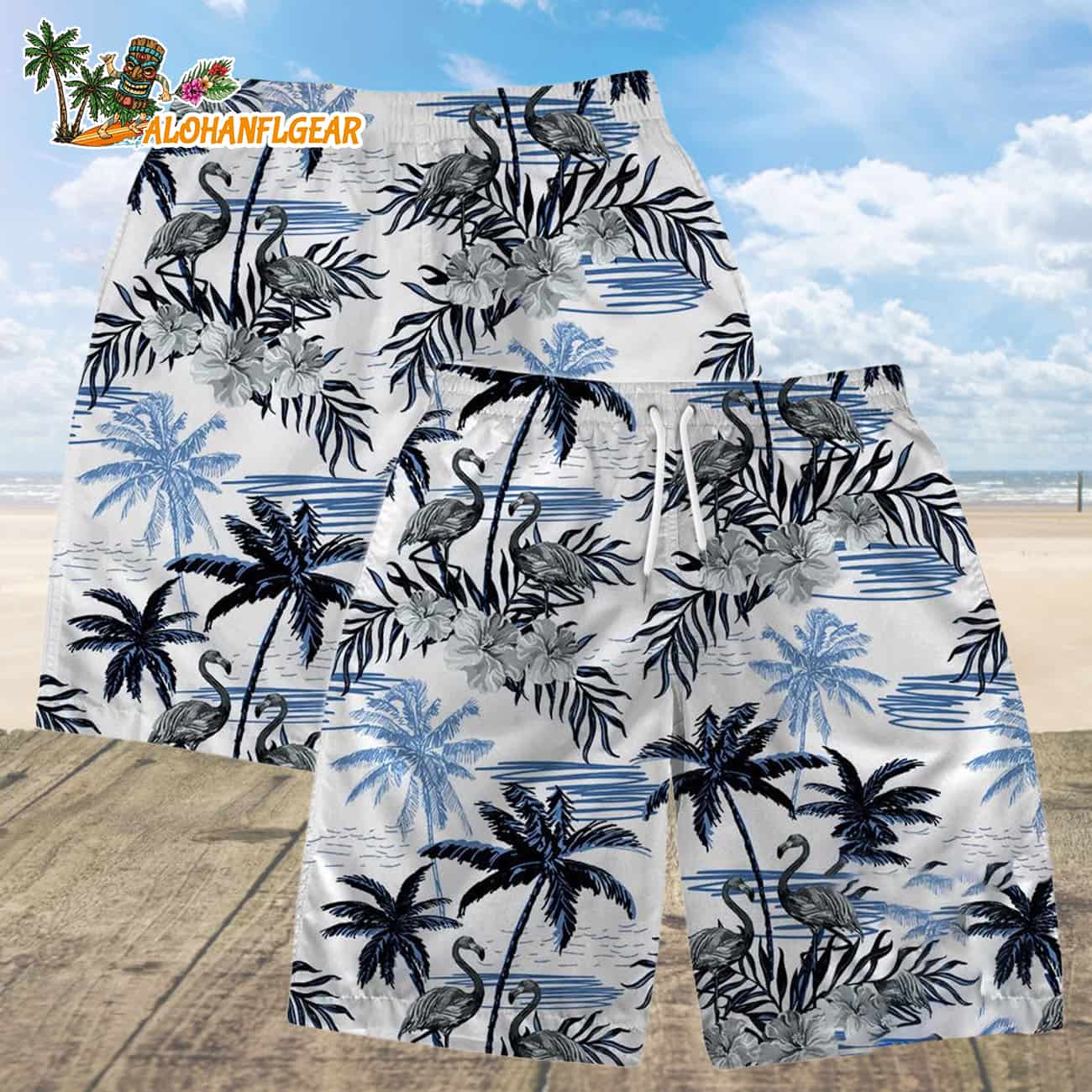 Dallas Cowboys Football Team Logo Pattern Flamingo Hibiscus Summer Hawaiian Shirt And Beach Short Dallas Cowboys Football Team Logo Pattern Flamingo Hibiscus Summer Hawaiian Shirt And Beach Short