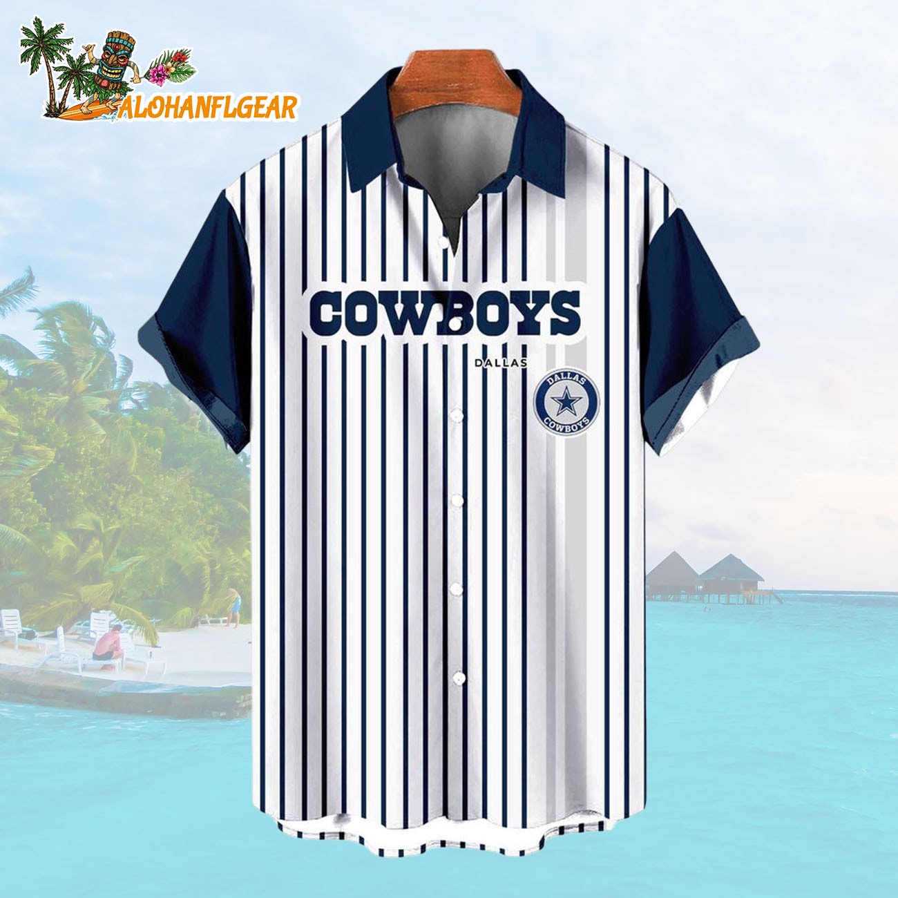 Dallas CowboysClassic Retro Mascot Line Summer Beach Hawaiian Shirt Dallas CowboysClassic Retro Mascot Line Summer Beach Hawaiian Shirt