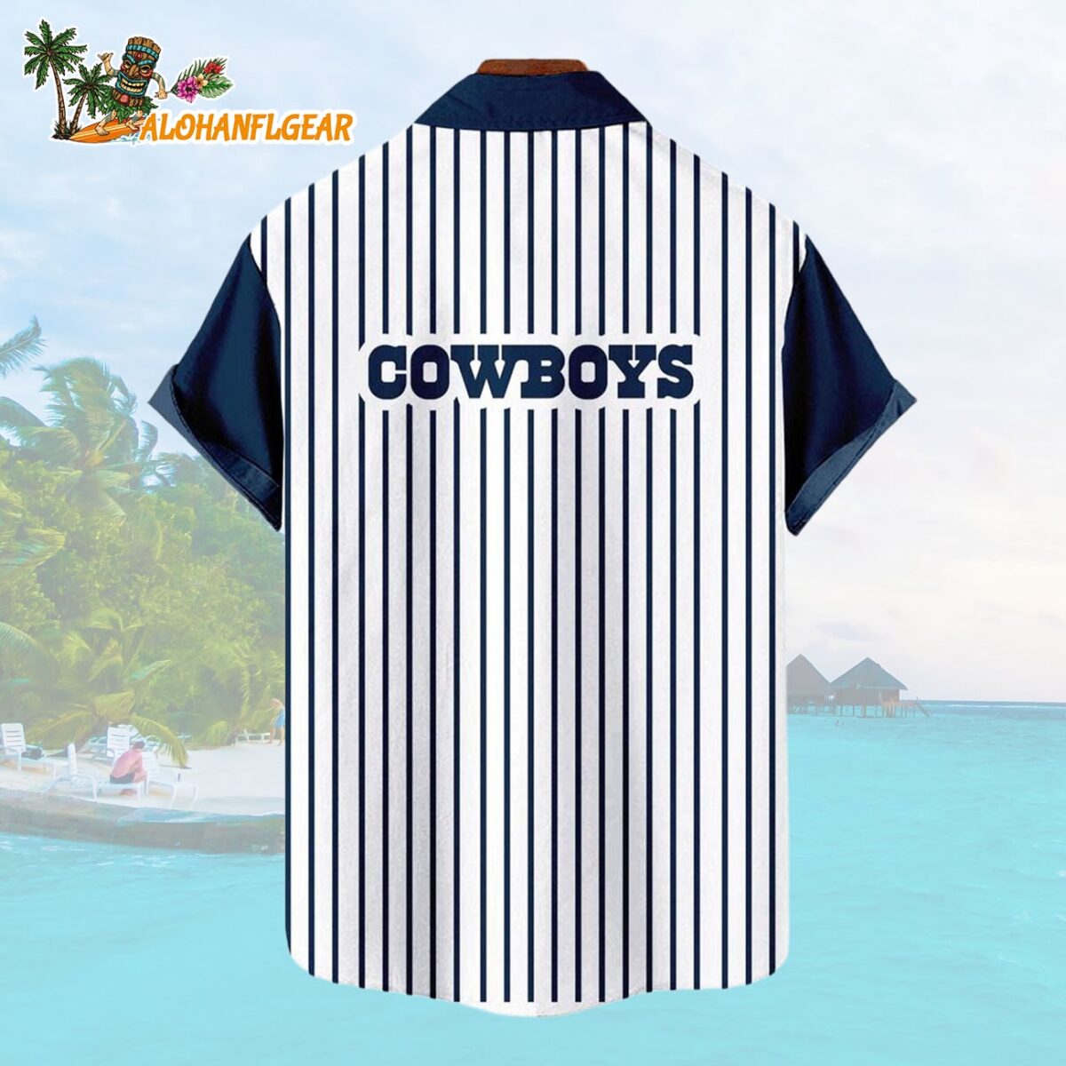 Dallas CowboysClassic Retro Mascot Line Summer Beach Hawaiian Shirt 2