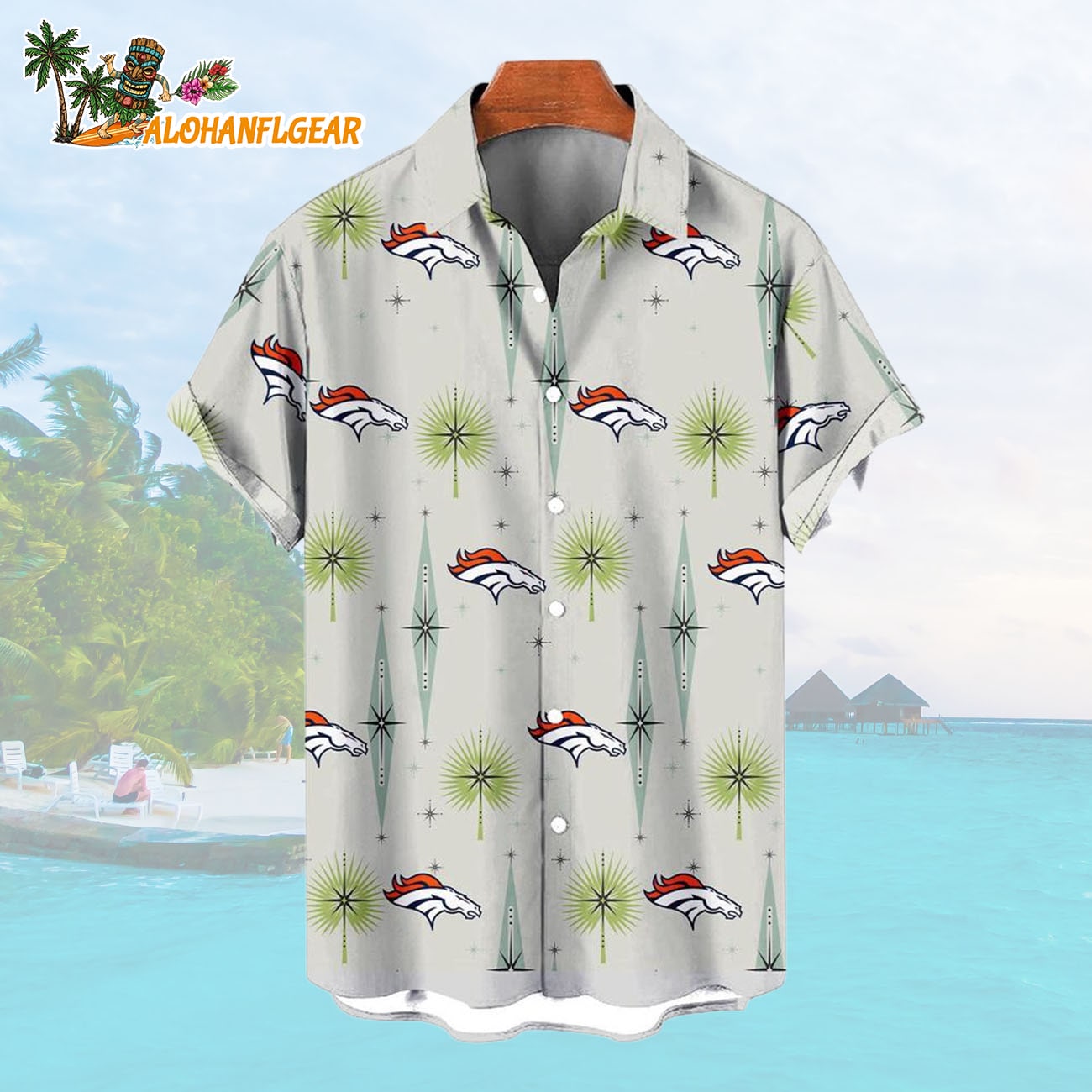 Denver Broncos Football Team Logo Funny Aloha Hawaiian Shirt Denver Broncos Football Team Logo Funny Aloha Hawaiian Shirt