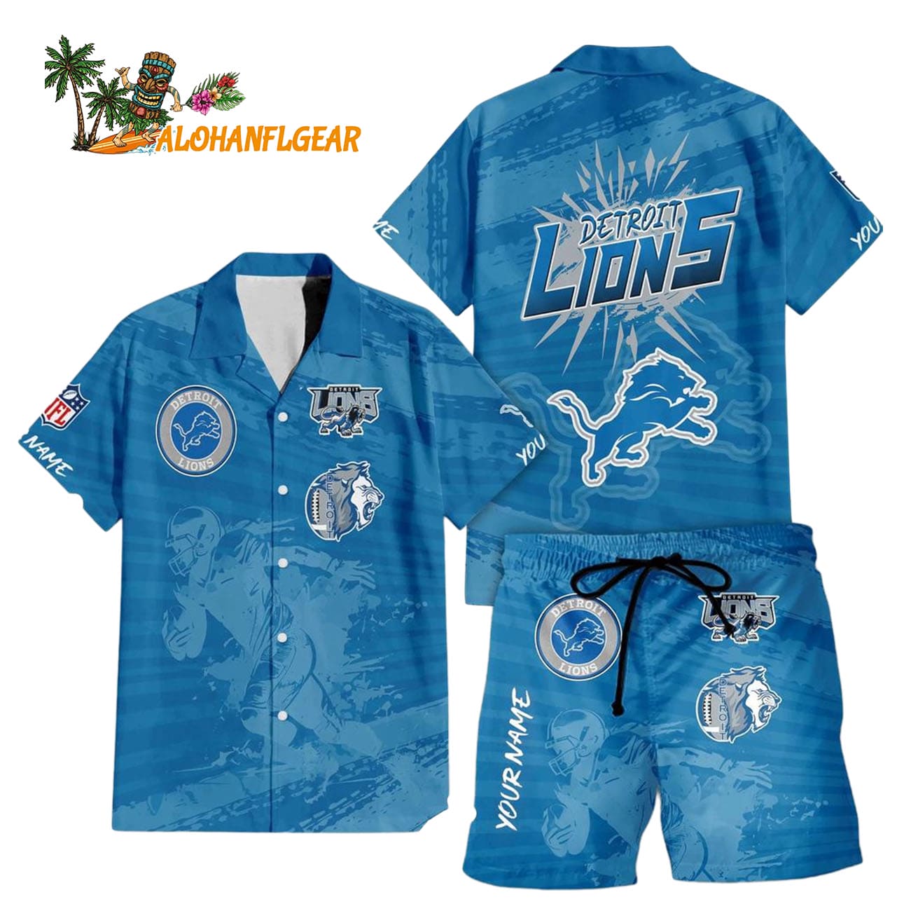 Detroit Lions Combo Hawaiian Shirt And Shorts Detroit Lions Combo Hawaiian Shirt And Shorts