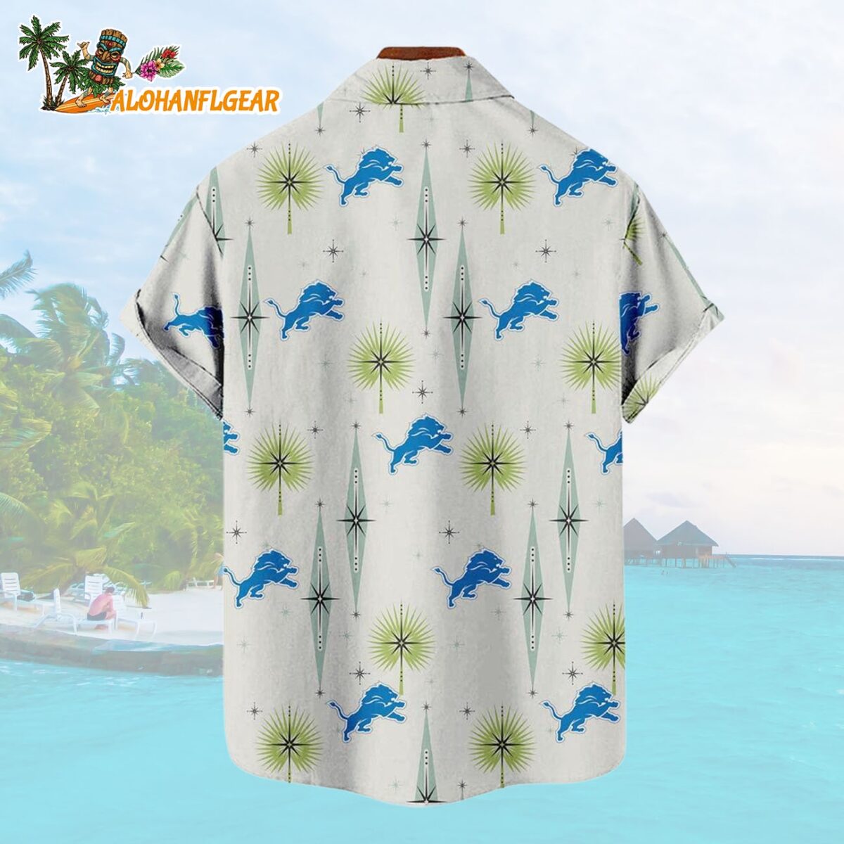 Detroit Lions Football Team Logo Funny Aloha Hawaiian Shirt 2