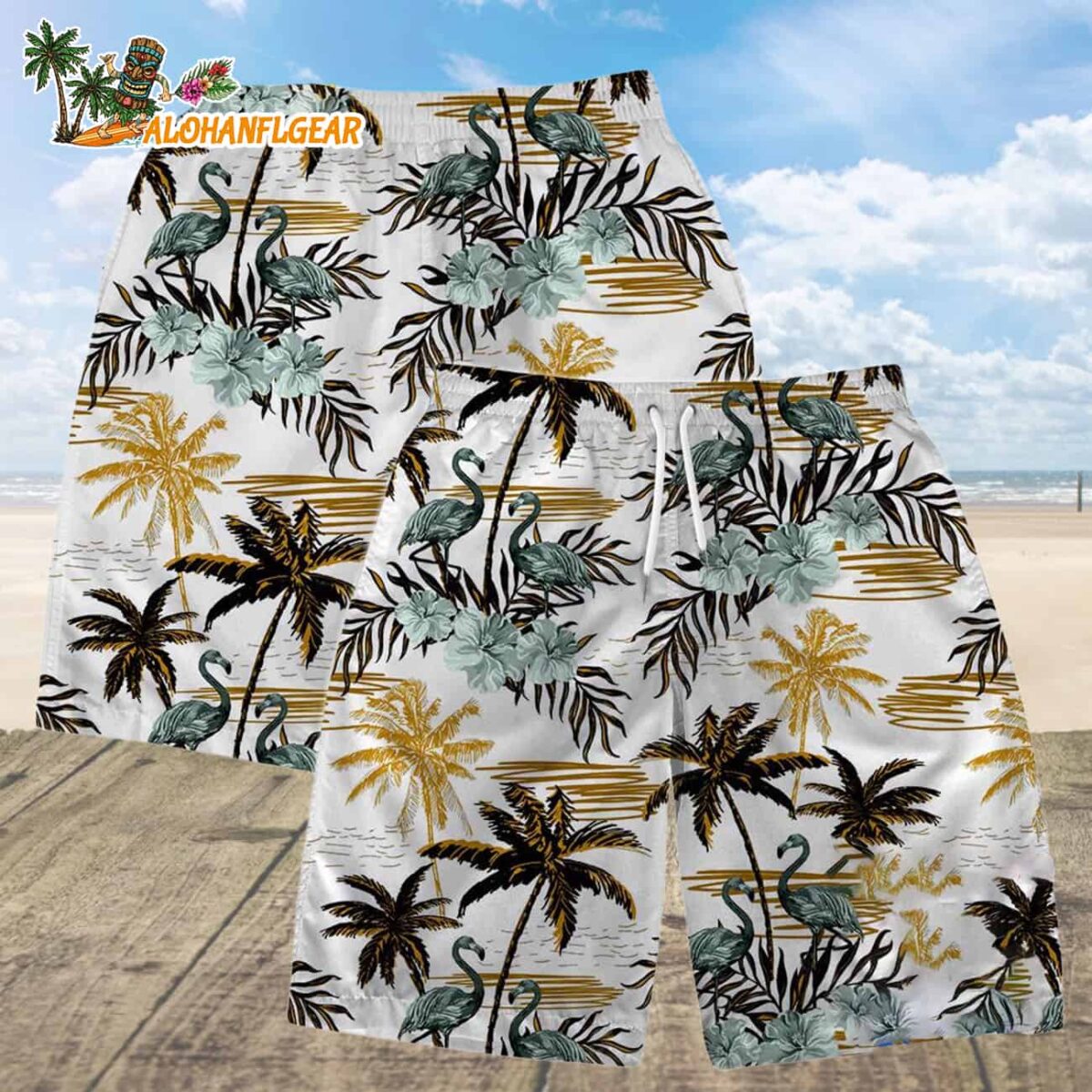 Green Bay Packers Football Team Logo Pattern Flamingo Hibiscus Summer Hawaiian Shirt And Beach Short 4 Green Bay Packers Football Team Logo Pattern Flamingo Hibiscus Summer Hawaiian Shirt And Beach Short 4