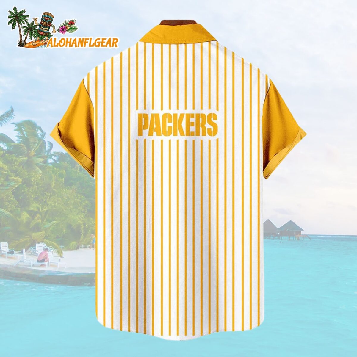 Green Bay PackersClassic Retro Mascot Line Summer Beach Hawaiian Shirt 2