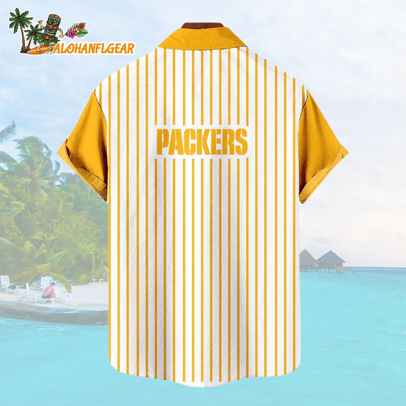 Green Bay PackersClassic Retro Mascot Line Summer Beach Hawaiian Shirt Green Bay PackersClassic Retro Mascot Line Summer Beach Hawaiian Shirt