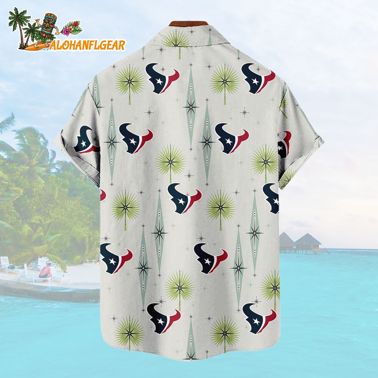 Houston Texans Football Team Logo Funny Aloha Hawaiian Shirt Houston Texans Football Team Logo Funny Aloha Hawaiian Shirt