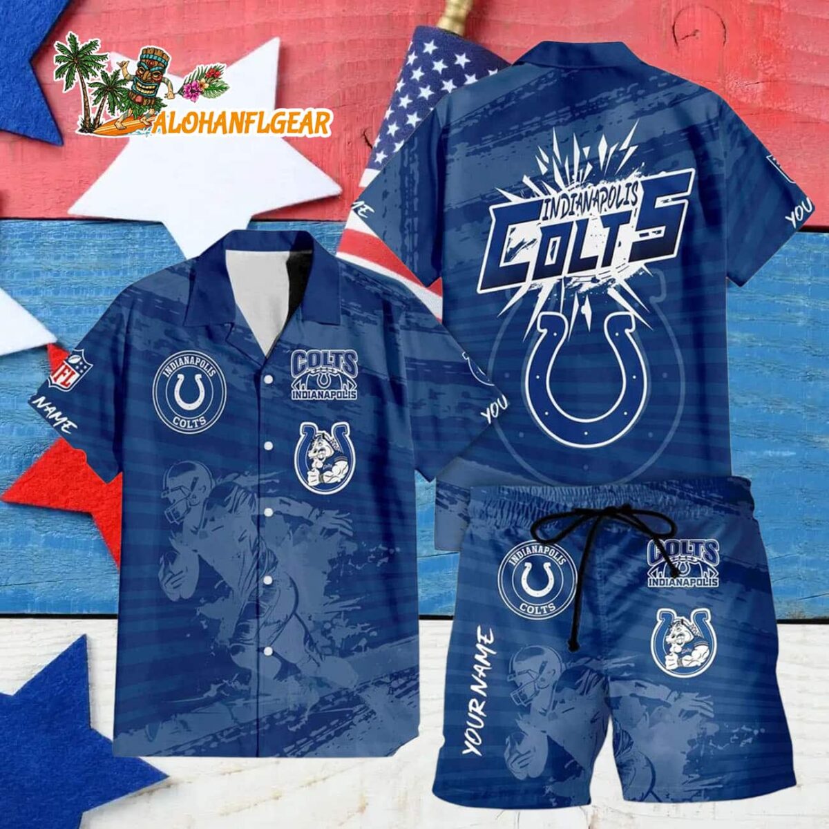 Indianapolis Colts Combo Hawaiian Shirt And Shorts Football Summer Beach Hawaiian Sets 4