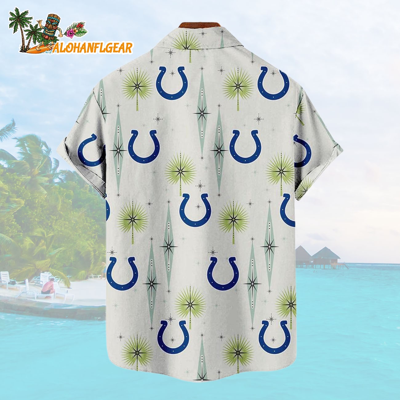 Indianapolis Colts Football Team Logo Funny Aloha Hawaiian Shirt Indianapolis Colts Football Team Logo Funny Aloha Hawaiian Shirt