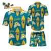 Jacksonville Jaguars Flower Pattern Hawaiian Shirt And Shorts Football Summer Hawaiian Set 1