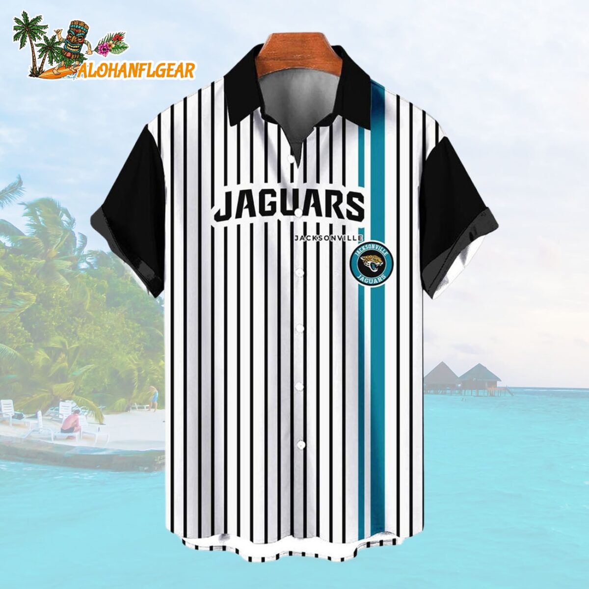 Jacksonville JaguarsClassic Retro Mascot Line Summer Beach Hawaiian Shirt 1