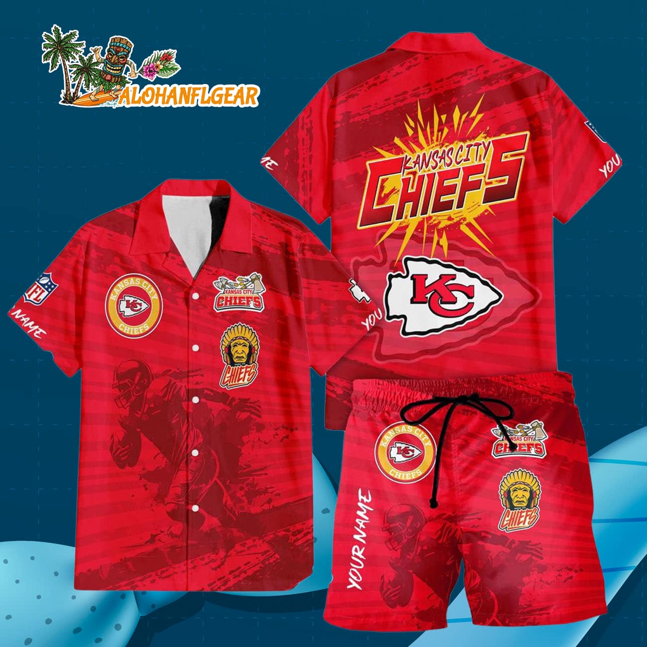 Kansas City Chiefs Combo Hawaiian Shirt And Shorts Kansas City Chiefs Combo Hawaiian Shirt And Shorts