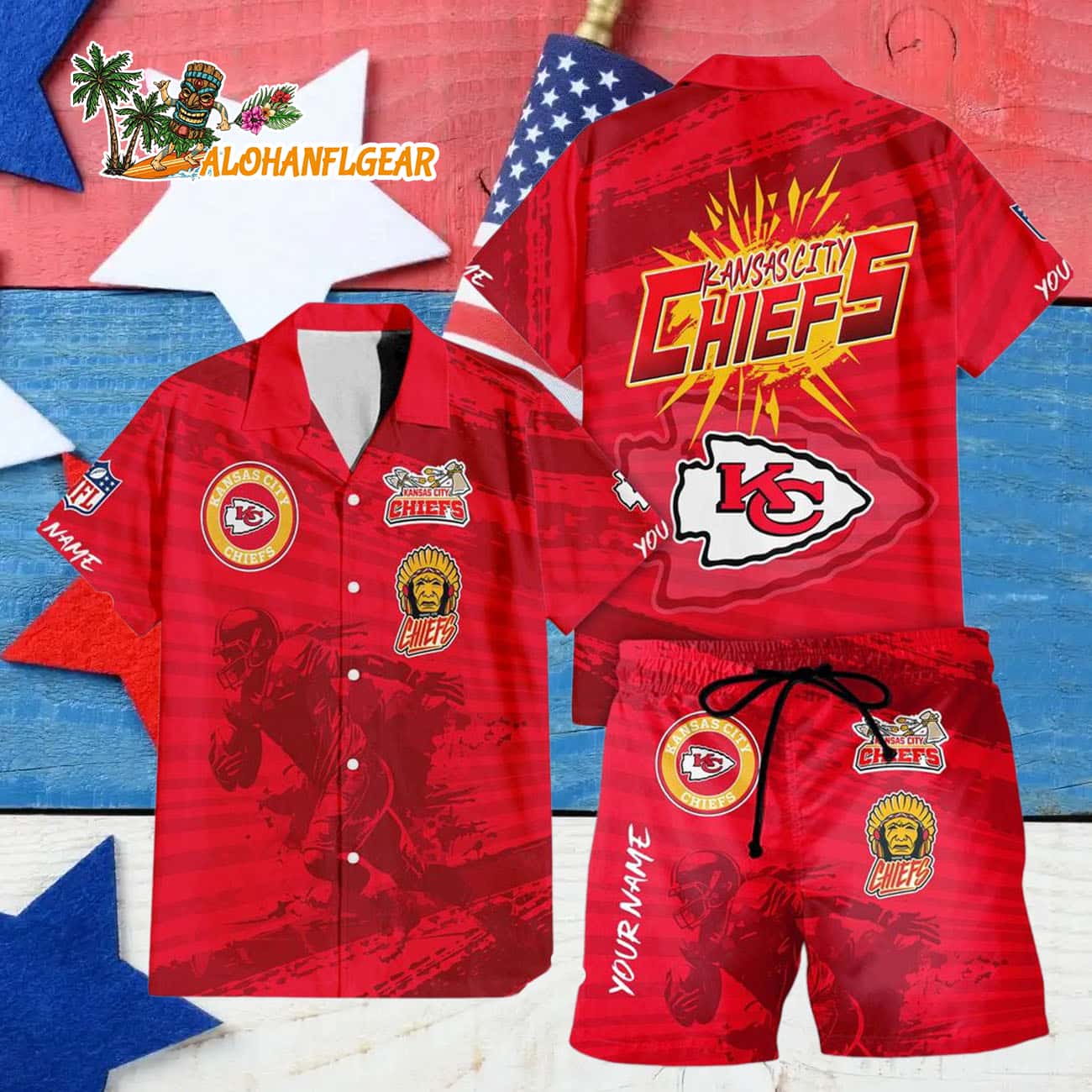 Kansas City Chiefs Combo Hawaiian Shirt And Shorts Kansas City Chiefs Combo Hawaiian Shirt And Shorts