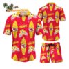 Kansas City Chiefs Flower Pattern Hawaiian Shirt And Shorts Football Summer Hawaiian Set 1